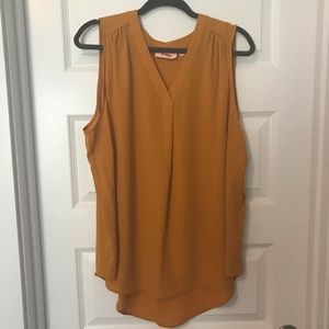 Dark yellow V-neck tank top